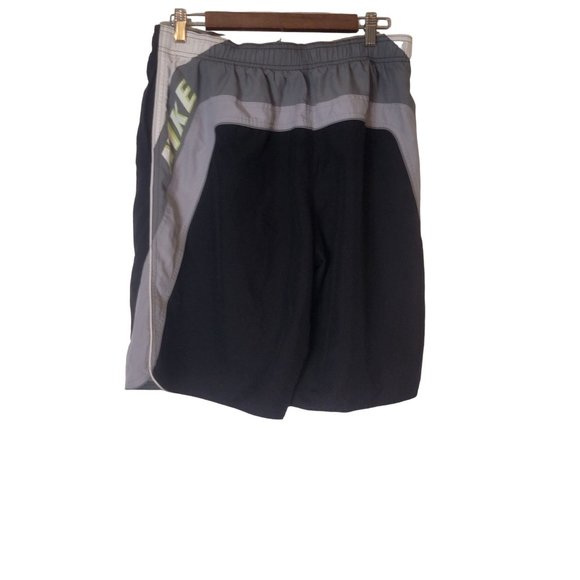 Nike Swim Trunks Lined Black Gray Pockets Elastic Waist Men's Size Large - Picture 2 of 6